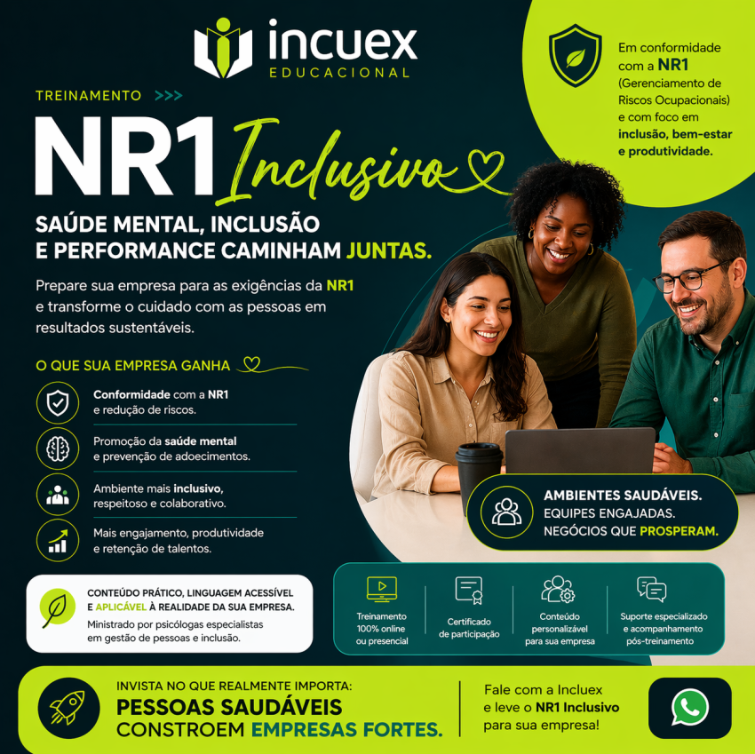 NR1 INCLUS�O PSICOSSOCIAL NO AMBIENTE DE TRABALHO