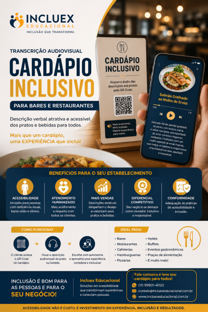 TRANSCRI��O AUDIOVISUAL CARD�PIO INCLUSIVO